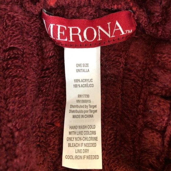Merona Womens Scarf Knit Infinity Scarf with Fringe Burgundy - Picture 5 of 5